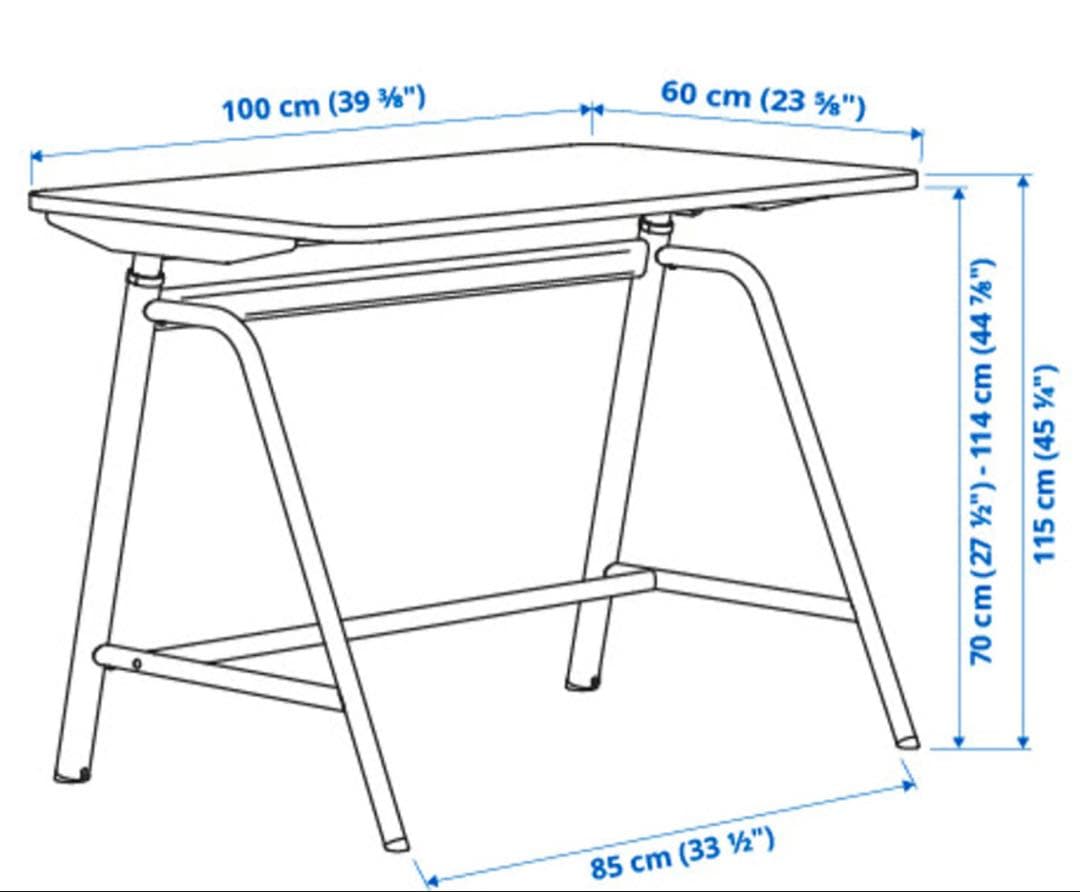 【新品】GLADHÖJDEN グラードホイデン デスク 昇降式, ホワイト