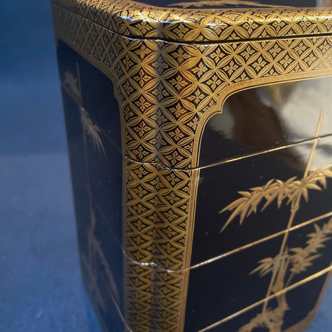 時代物 『野弁当箱』 木製漆器 ※状態良好 木箱付 漆器