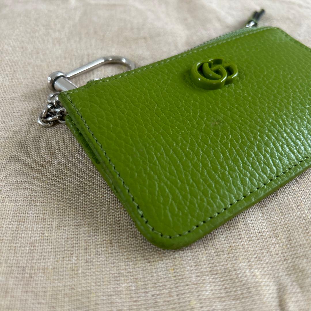 GUCCI ダブルG カードポケット付きキーケース コインケース グリーン