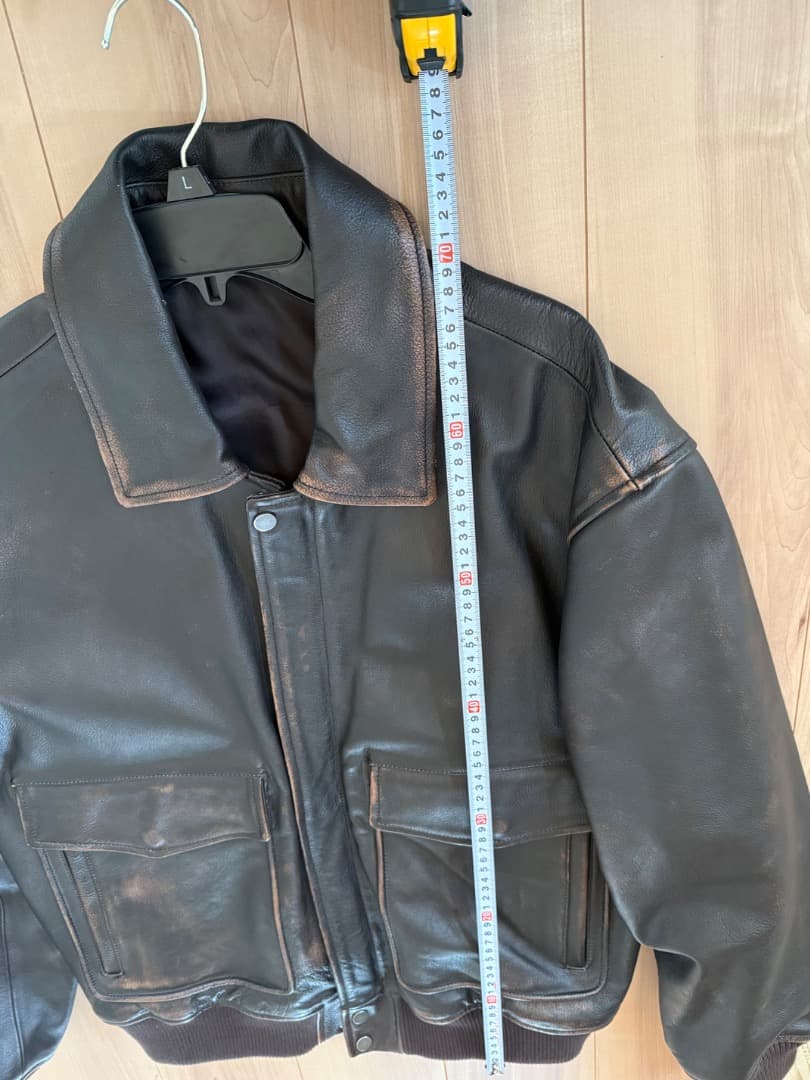 ZARA ダークブラウン メンズ レザー ボンバージャケット