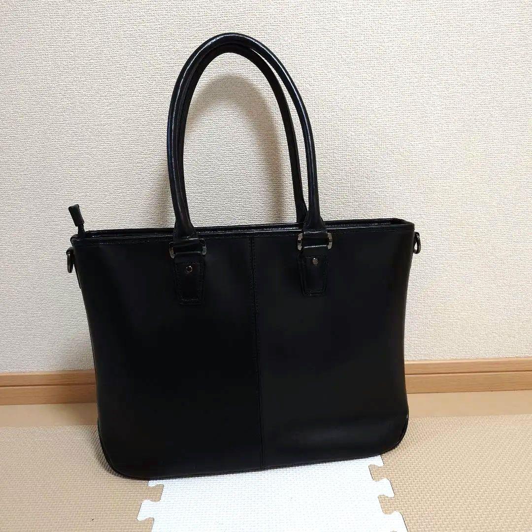 【TRANSIC】[ LENO ]第2世代 本革 ビジネストートバッグ　ブラック