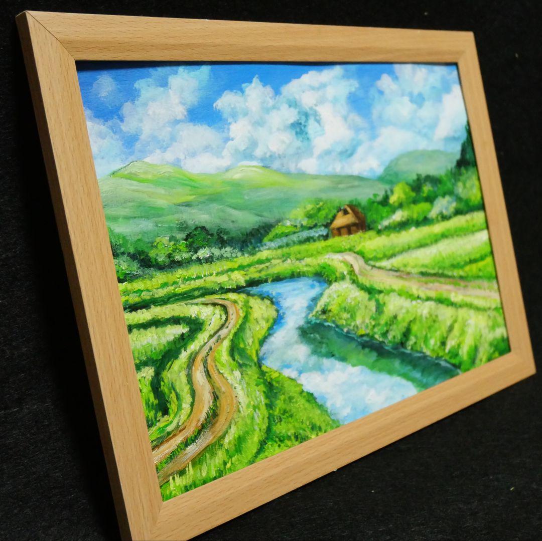 油絵 絵画 【田舎風景】