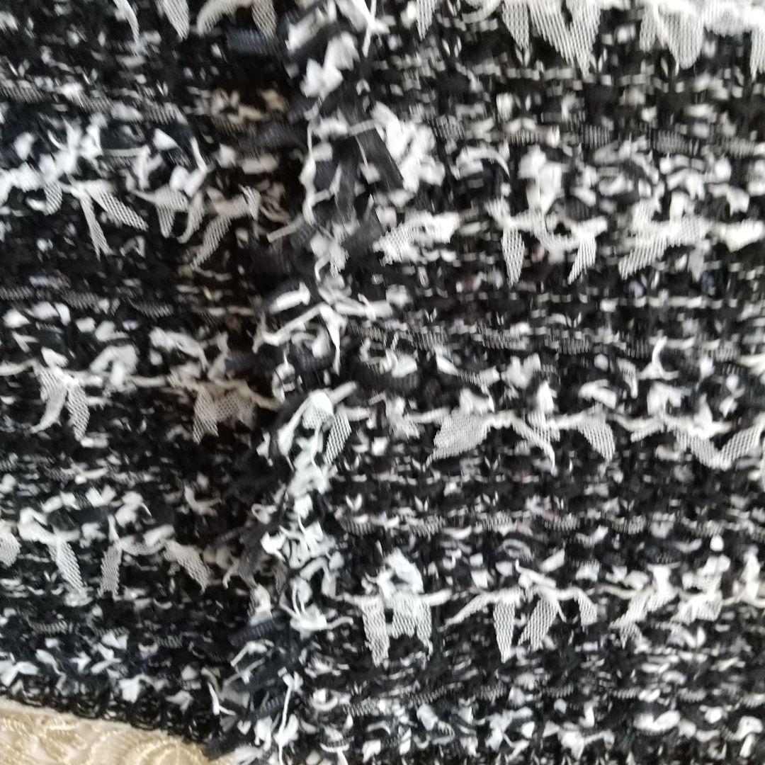 ルネ 黒と白のツイード風 ニットスカート