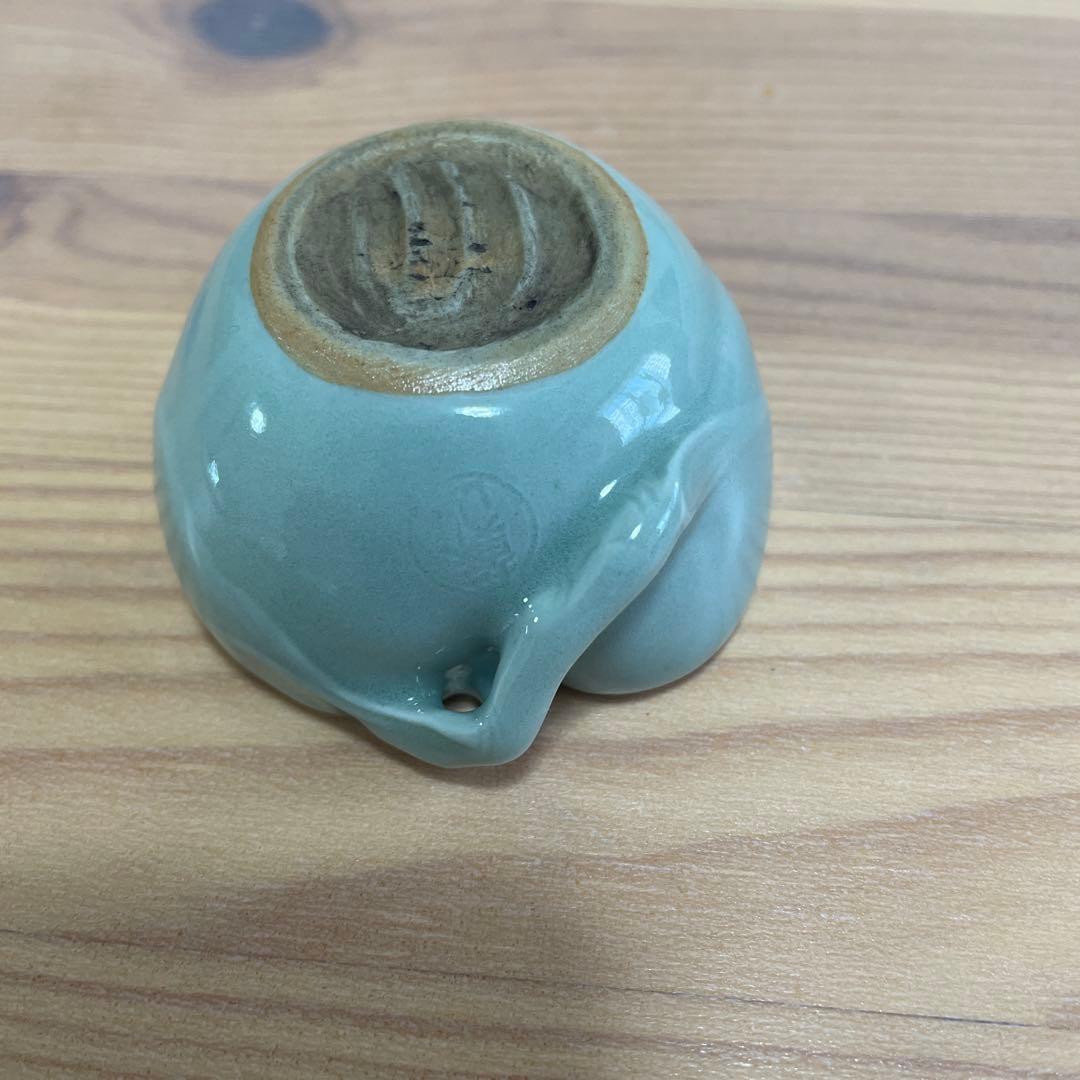 桃形盃　青瓷　ぐい呑み　お猪口　箱付き