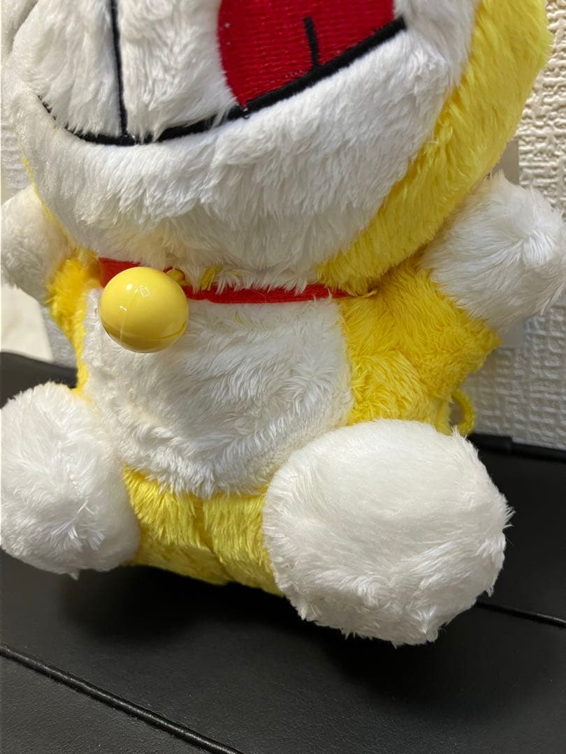 元祖ドラえもん　耳付き　黄色い　ぬいぐるみ調　がま口　財布　ポシェット　ミニドラ