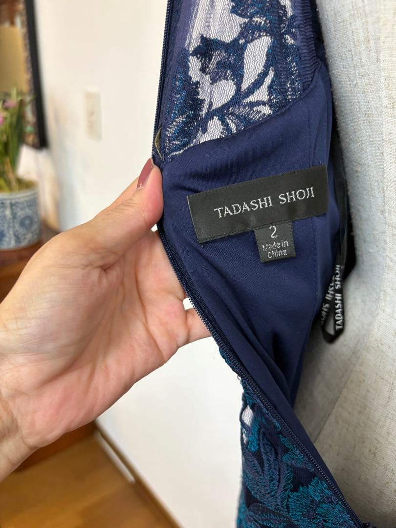 ダークブルー レース マーメイドドレス