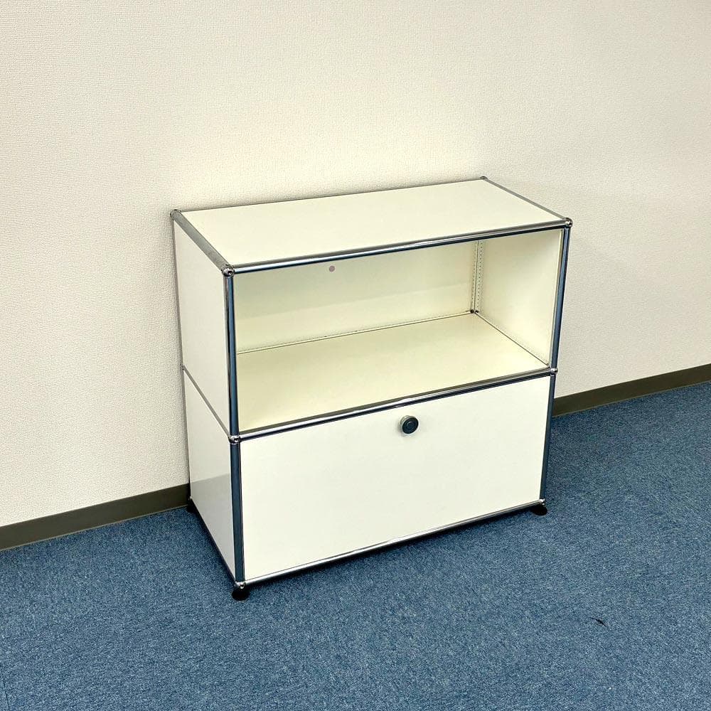 USMハラー｜キャビネット サイドボード 1列2段 ピュアホワイト