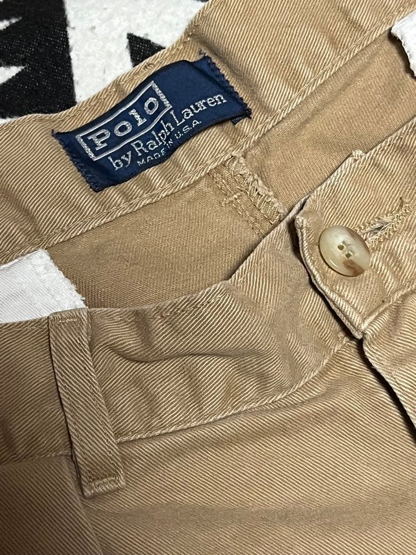 90s ラルフローレン ポロチノ 初期タグ USA製 希少サイズ w29/30