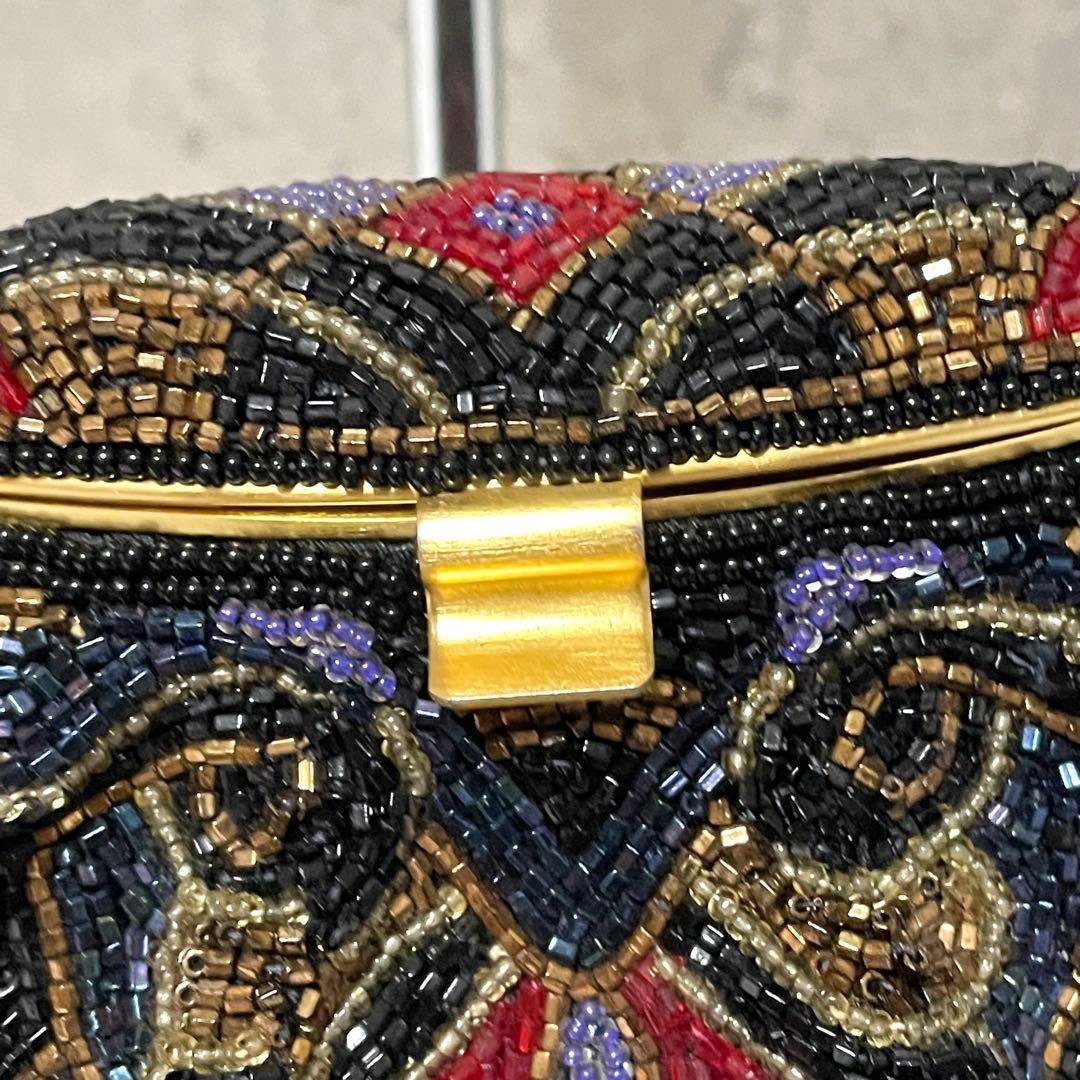 美品 LUMYはしもと パーティバッグ ビーズバッグ 皇室御用達 モルティ 装飾