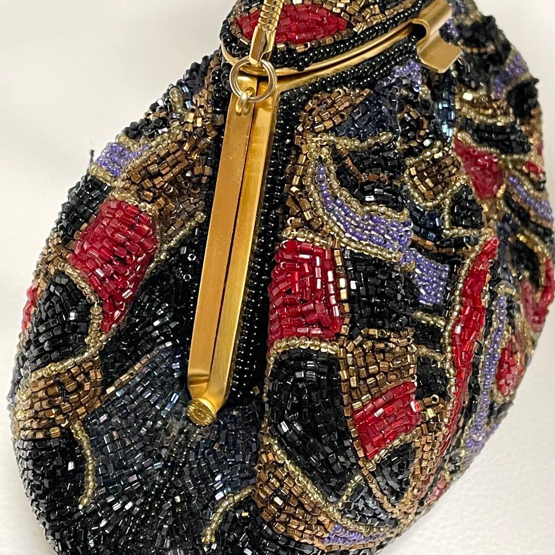 美品 LUMYはしもと パーティバッグ ビーズバッグ 皇室御用達 モルティ 装飾