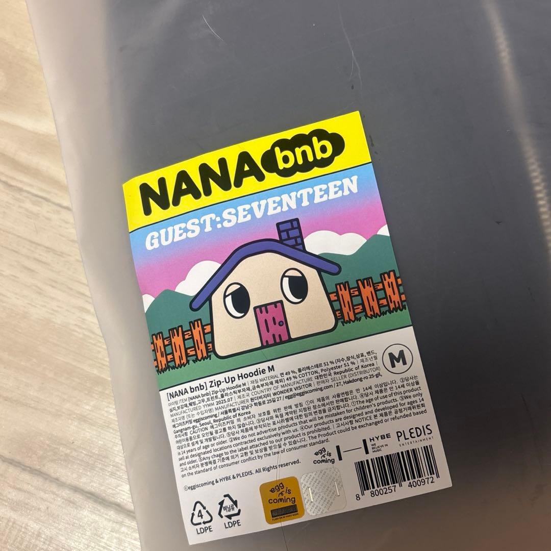 新品】SEVENTEEN セブチ NANA bnb ナナ民泊 民泊パーカー M