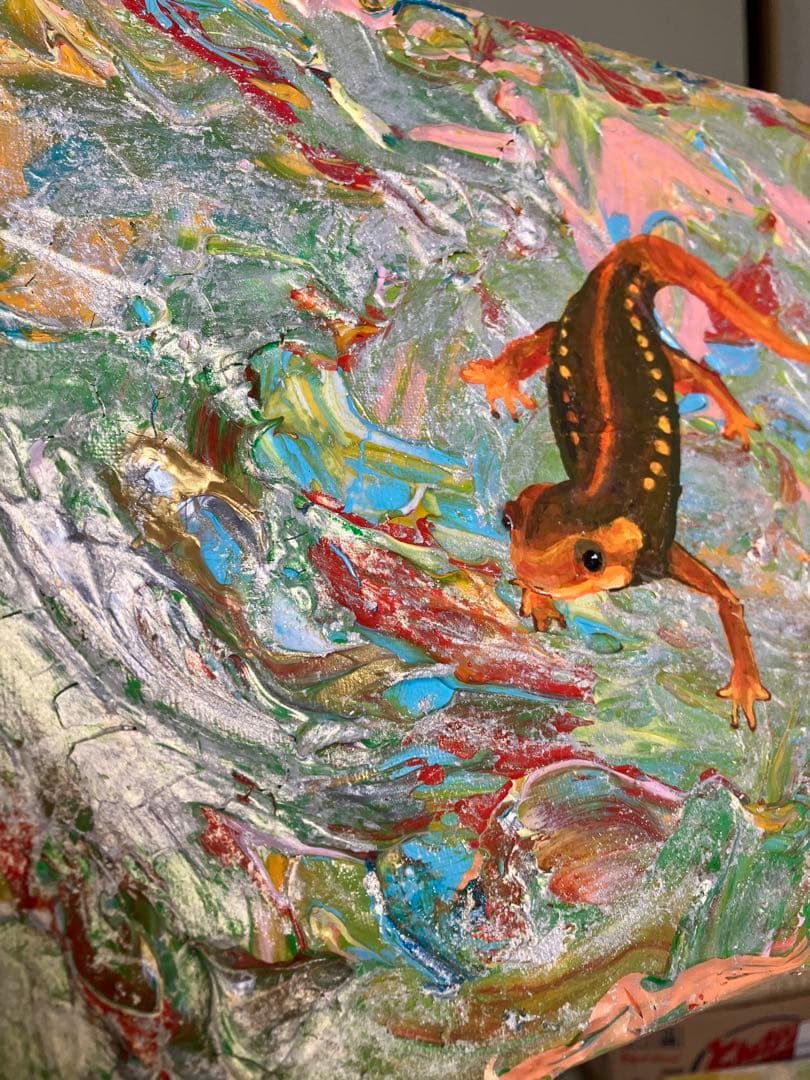 動物の絵　絵画　絵　アクリル　おしゃれ　原画　モダンアート　アート　インテリア