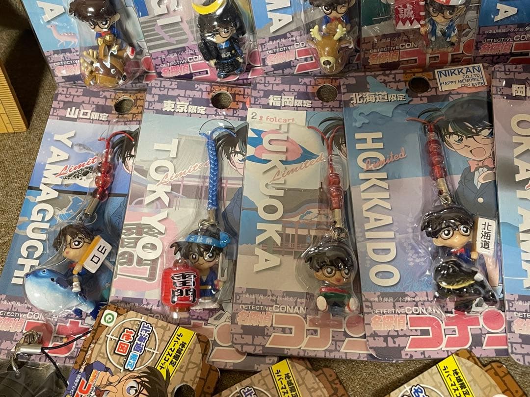 【まとめ売り】ご当地　コナン　根付けストラップ　ラバーマスコット