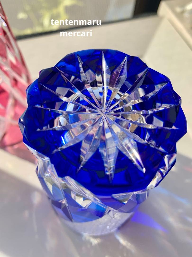 L*o様 江戸切子 ☆ 伝統工芸士 石塚春樹 ☆ 菊繋ぎ文様