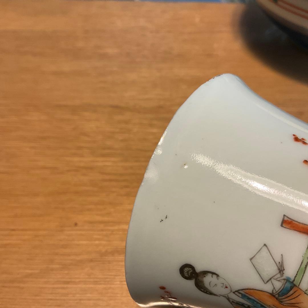 中国民国時代の女性絵柄 陶器 茶碗 - メルカリ