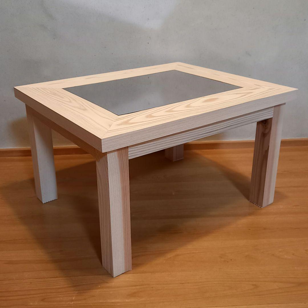 限定品 国産杉 無限ブラックホール コーヒーテーブル ブルー ロー