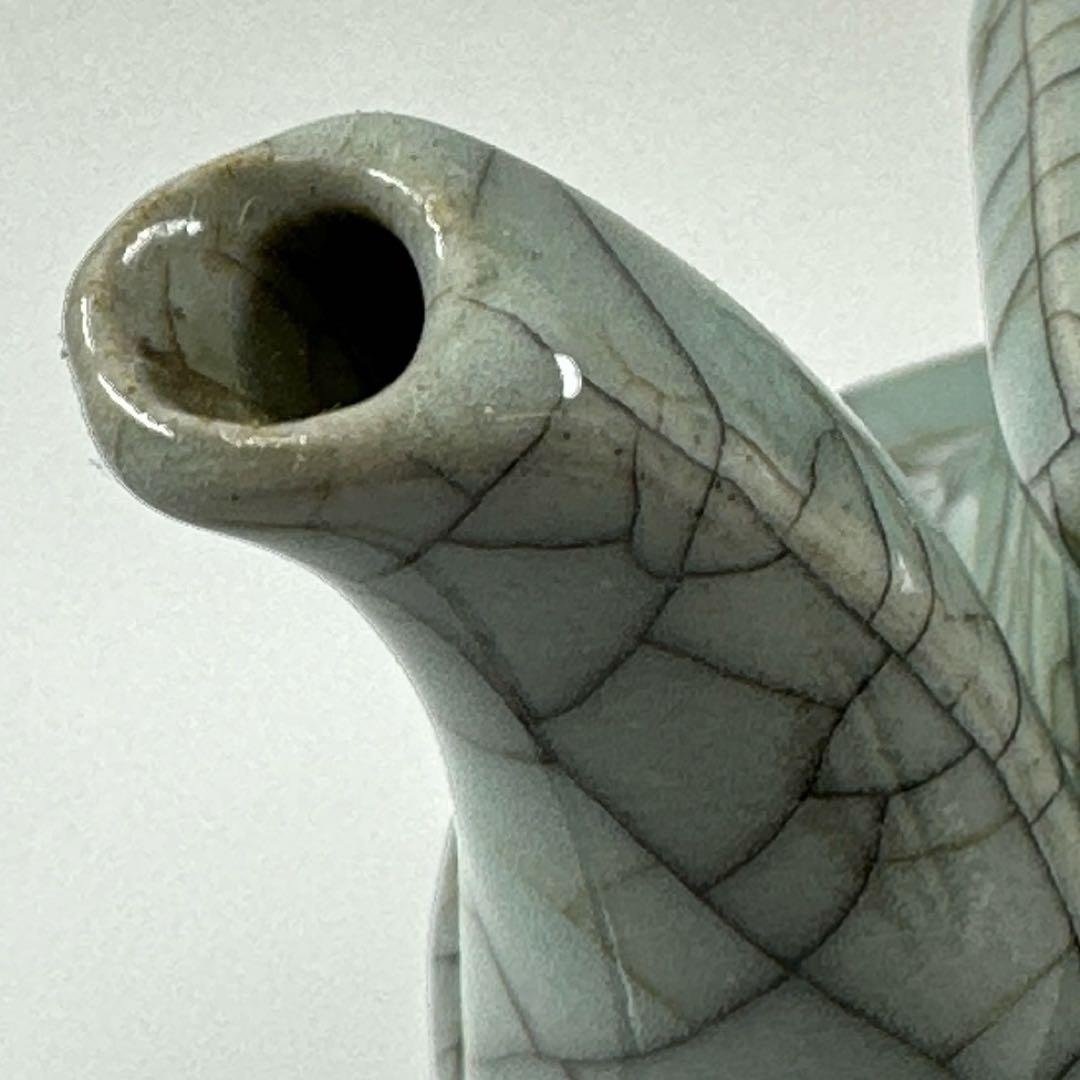 中国 古窯 哥窯水次 高さ13cm タカチ 東な7-0413①