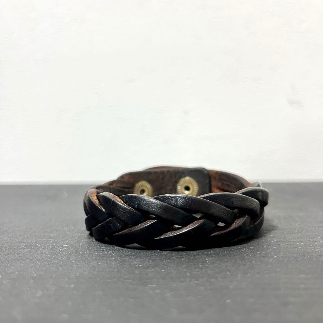 《RRL/ダブルアールエル》Leather Concho Bracelet