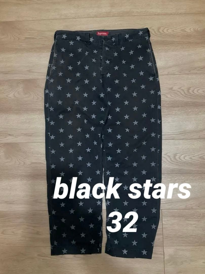 パンツ supreme 22SS chino pant black stars 32 Supreme 22SS Chino Pant Black Stars 32