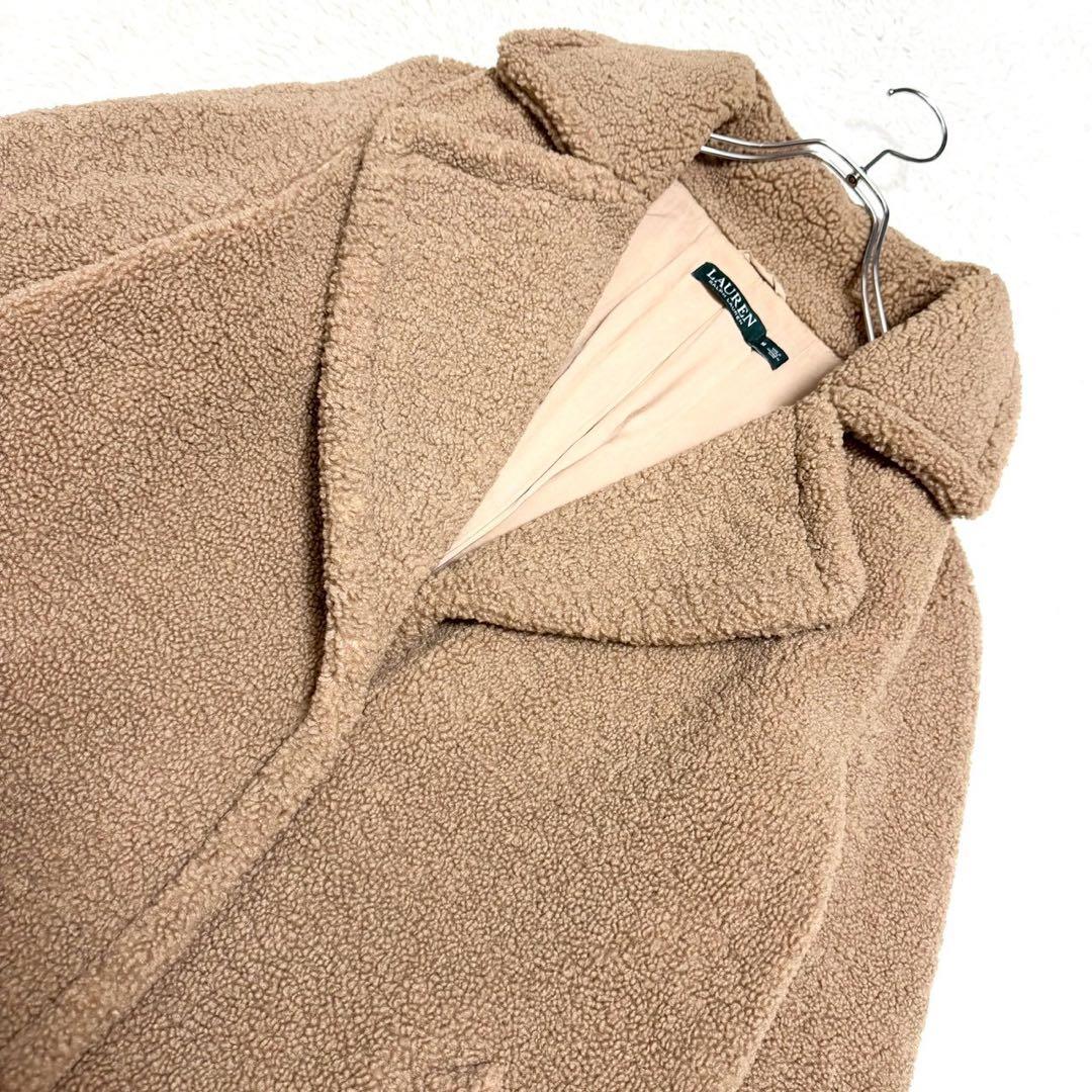 ローレン ラルフローレン テディベアコート ボアコート キャメル M
