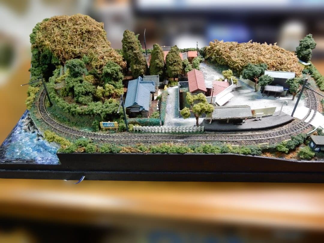Nゲージジオラマ　海岸の田舎町風景