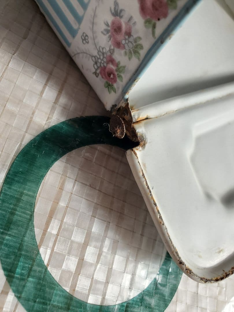 フランス アンティーク ホーロー マッチ入れ BB社 ローズガーランド