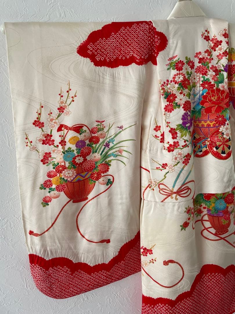 七五三　３歳　女の子　正絹お着物セット　被布コーデ