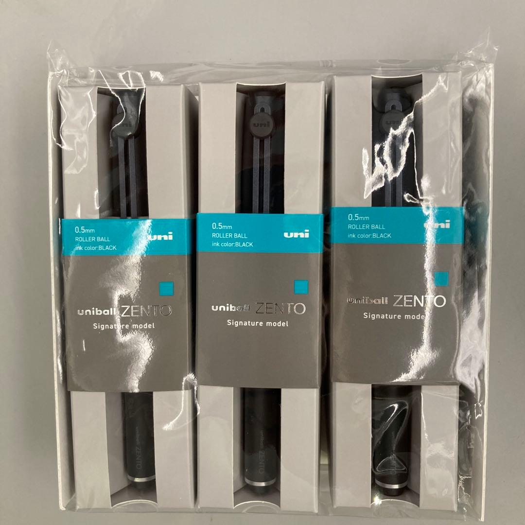 ◯uniball ZENTO Signature model ブラック 3本 Mitsubishi Pencil Uni ball Zento Signature Model Pen 0.5mm