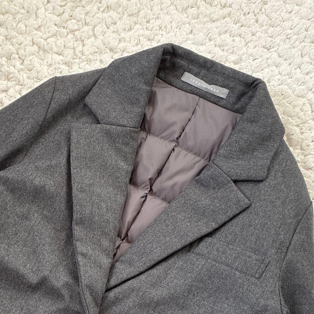 セオリーリュクス チェスターコート ロング 表毛98% /裏ダウン90% L