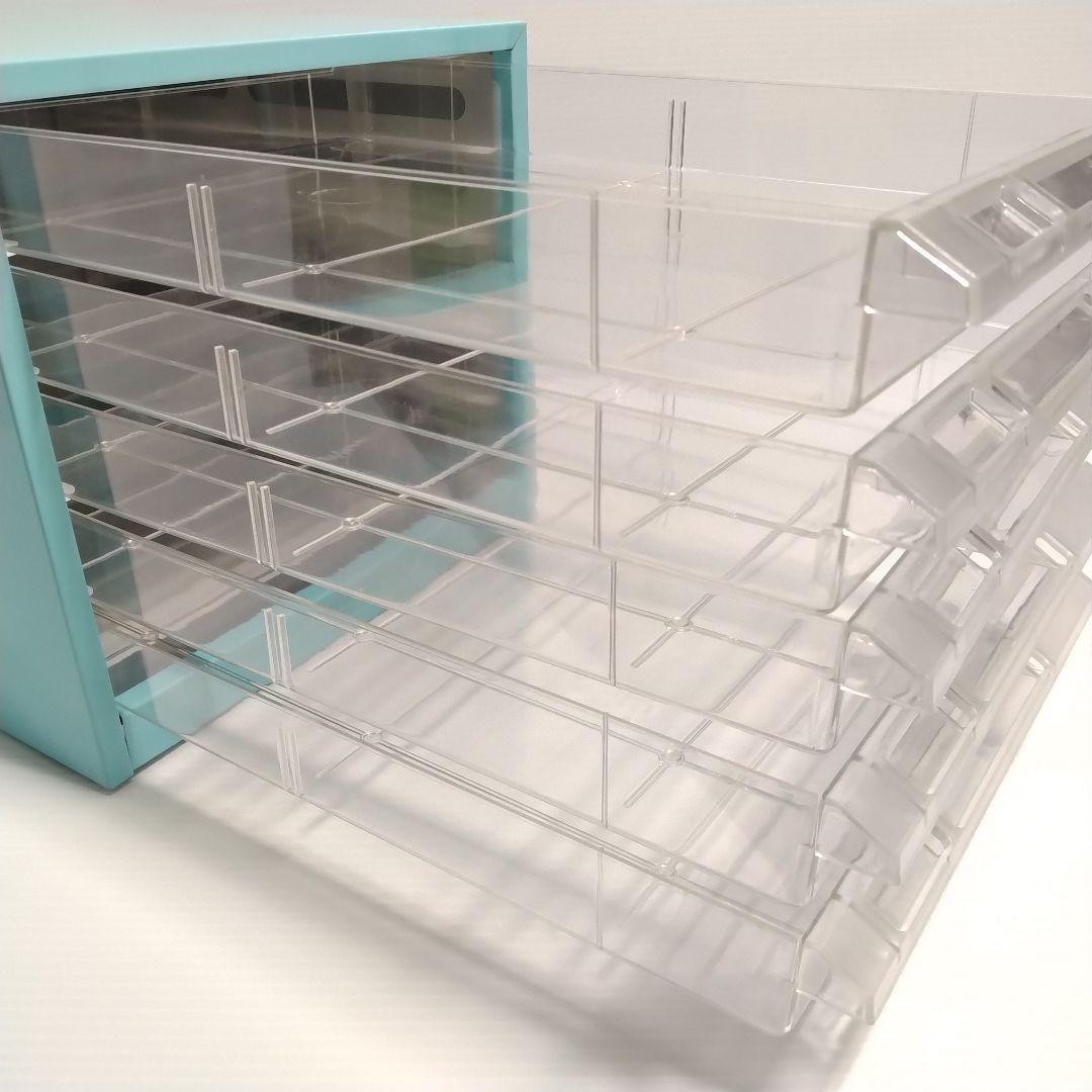 ナカバヤシ スチール レターラック 書類ケース 卓上 水色 昭和レトロ