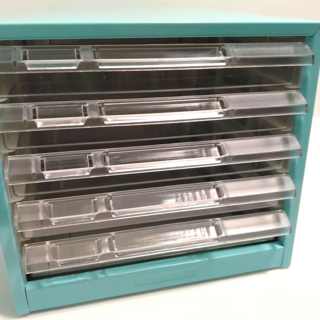 ナカバヤシ スチール レターラック 書類ケース 卓上 水色 昭和レトロ