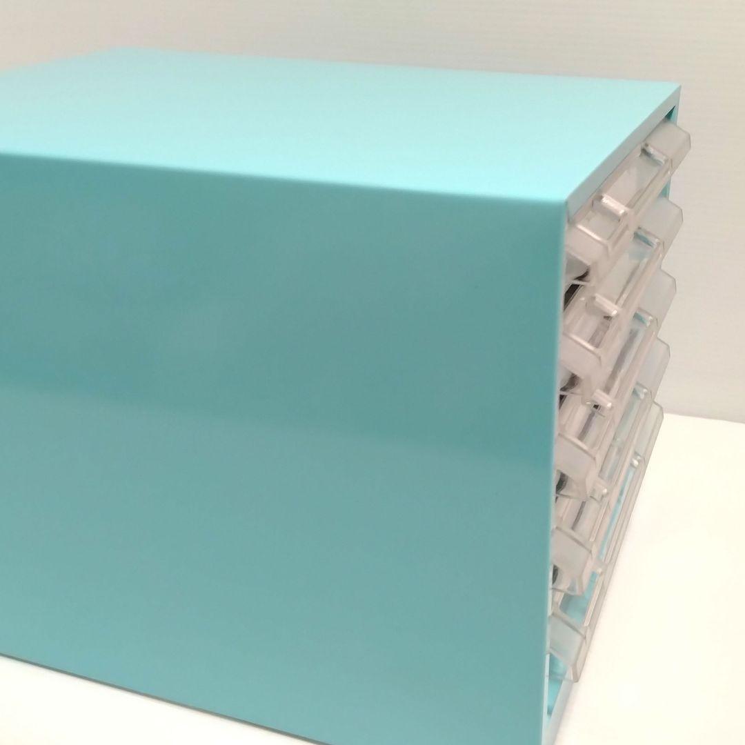 ナカバヤシ スチール レターラック 書類ケース 卓上 水色 昭和レトロ