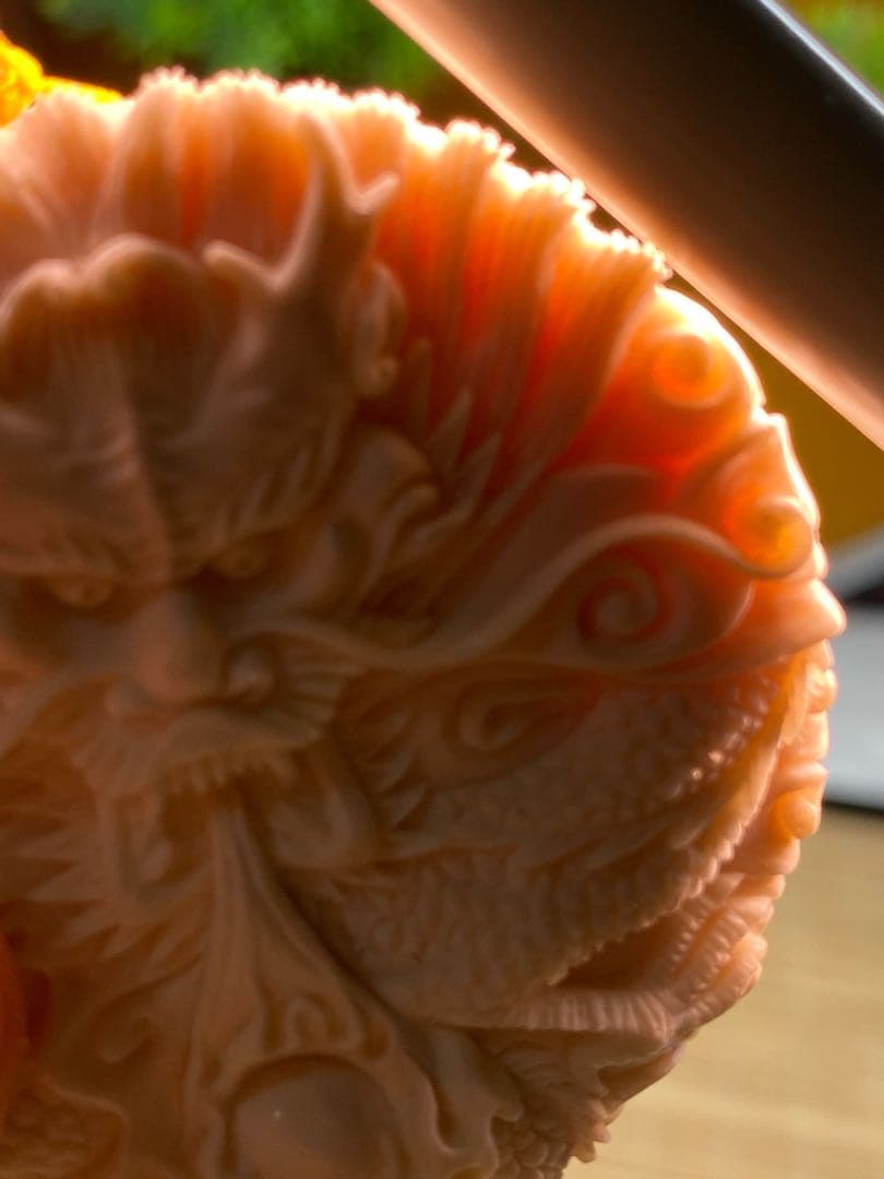 天然マンモス牙美しい手作り彫刻 龍鳳呈祥 ネックレス