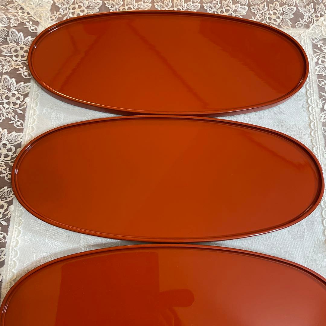 輪島塗　慶塚　楕円　お盆　 5枚セット　前菜盆　オーバル　未使用