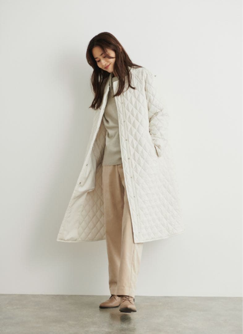 極美品 LOUNIE ルーニィ2way ボアカラーキルティングコート - メルカリ