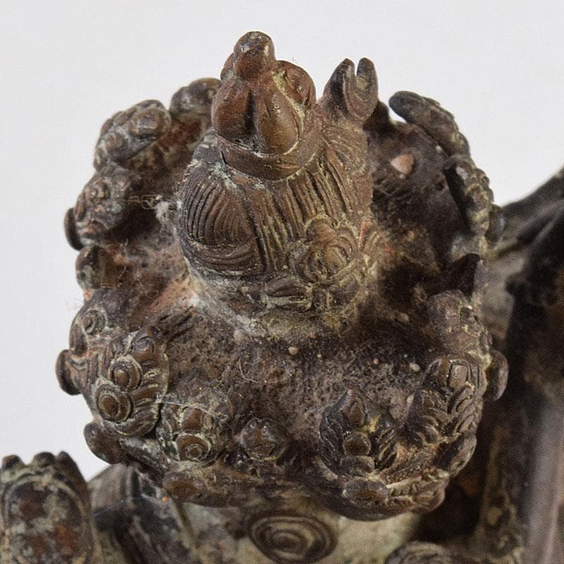 中国　古銅　チベット仏　歓喜仏　仏像　時代箱付　D　R9110