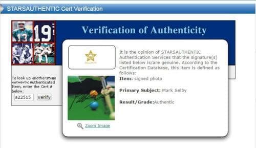 直筆サイン入り写真 マーク・セルビー スヌーカー選手/フレームなし/SA