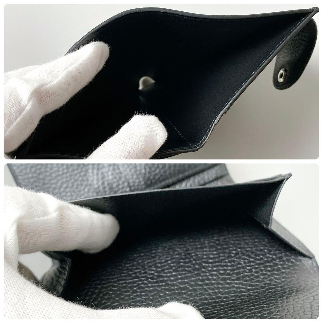 HERMES / イリアードコンパクト W刻印 二つ折り財布 ブラック