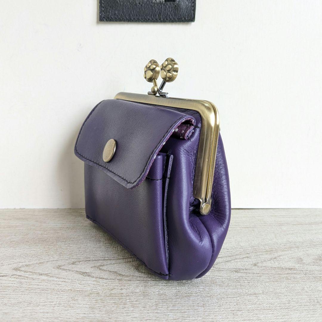 kana　がま口ショルダーバック　革