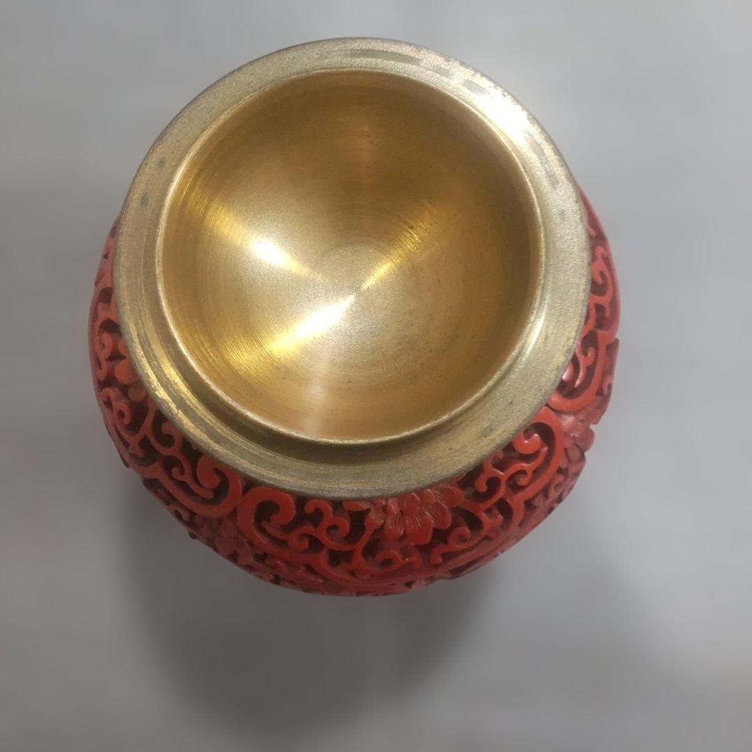 堆朱 中国美術工芸品 伝統美術 茶壺 蓋物