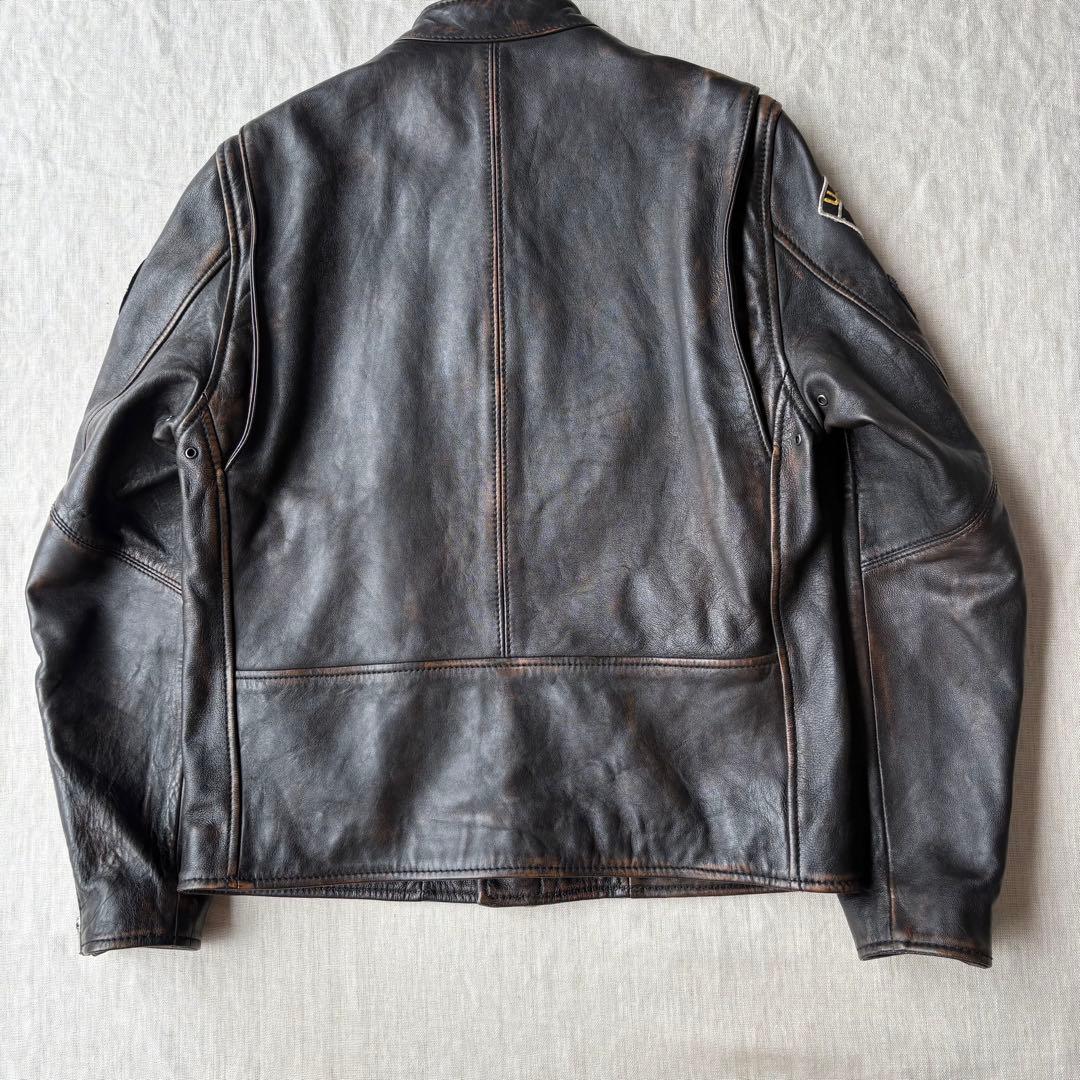 AVIREX エイジド スタンド シングルライダースカスタム 羊革 茶芯 M