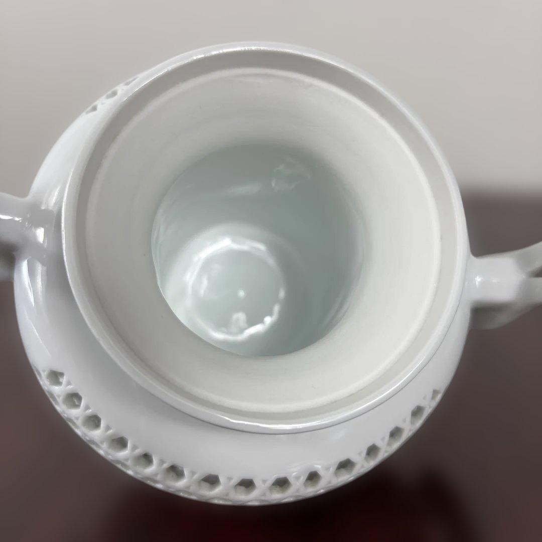 【有田焼】杉原一壷 白磁 香炉 透かし 三つ足香炉