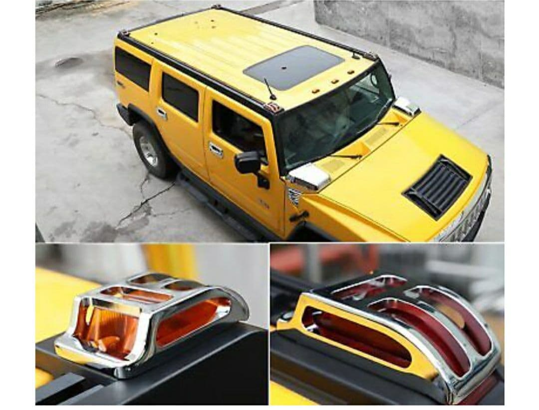 【送料無料】ハマー　H2 ルーフ　マーカー　 クロム　メッキ　4点セット