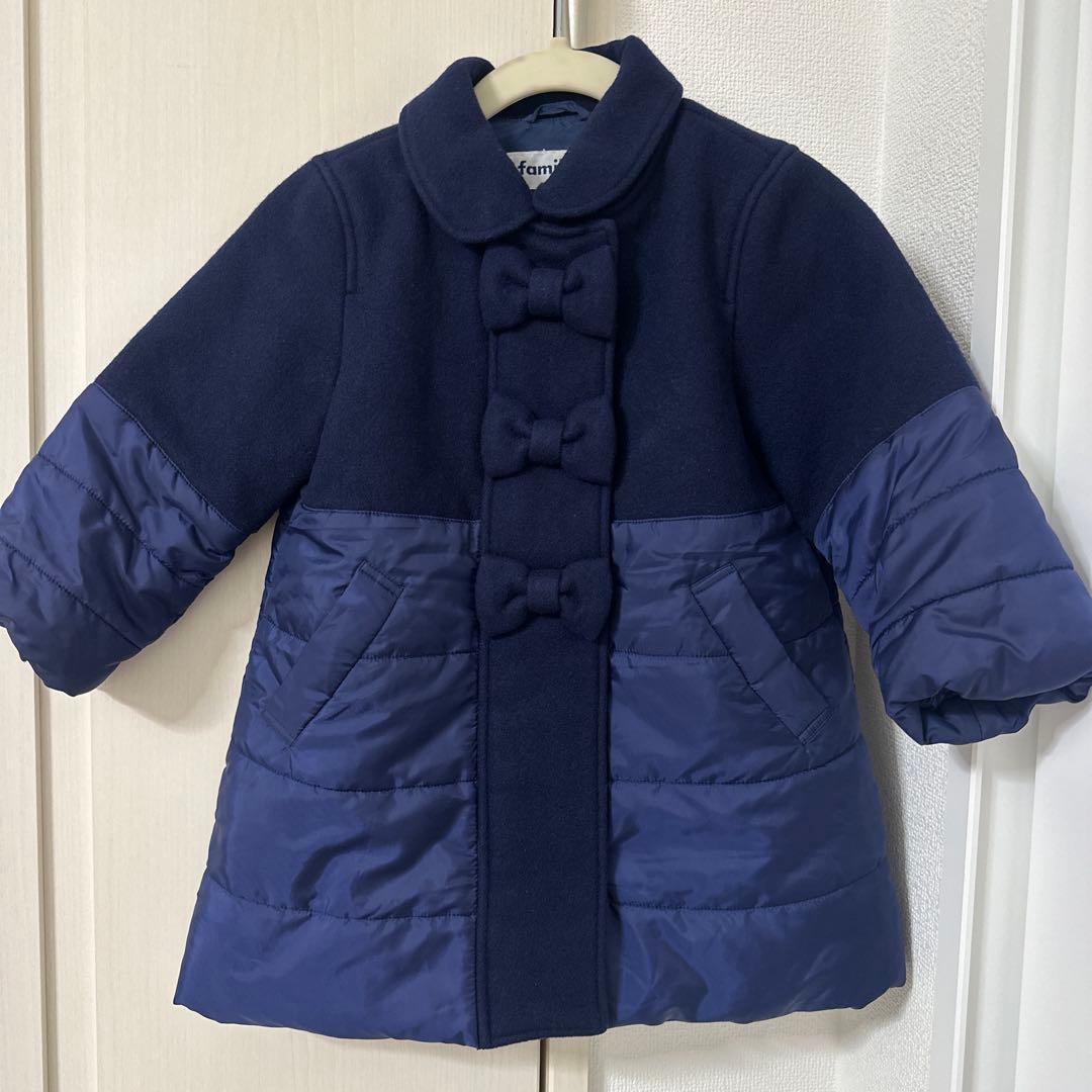【新品】familiarファミリア　リボンダウンフォーマルコートファミちゃん90