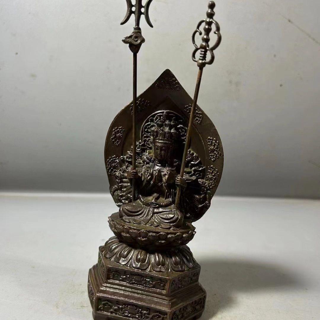 仏教美術 千手観音 銅製 仏像 彫刻 置物 開運 風水