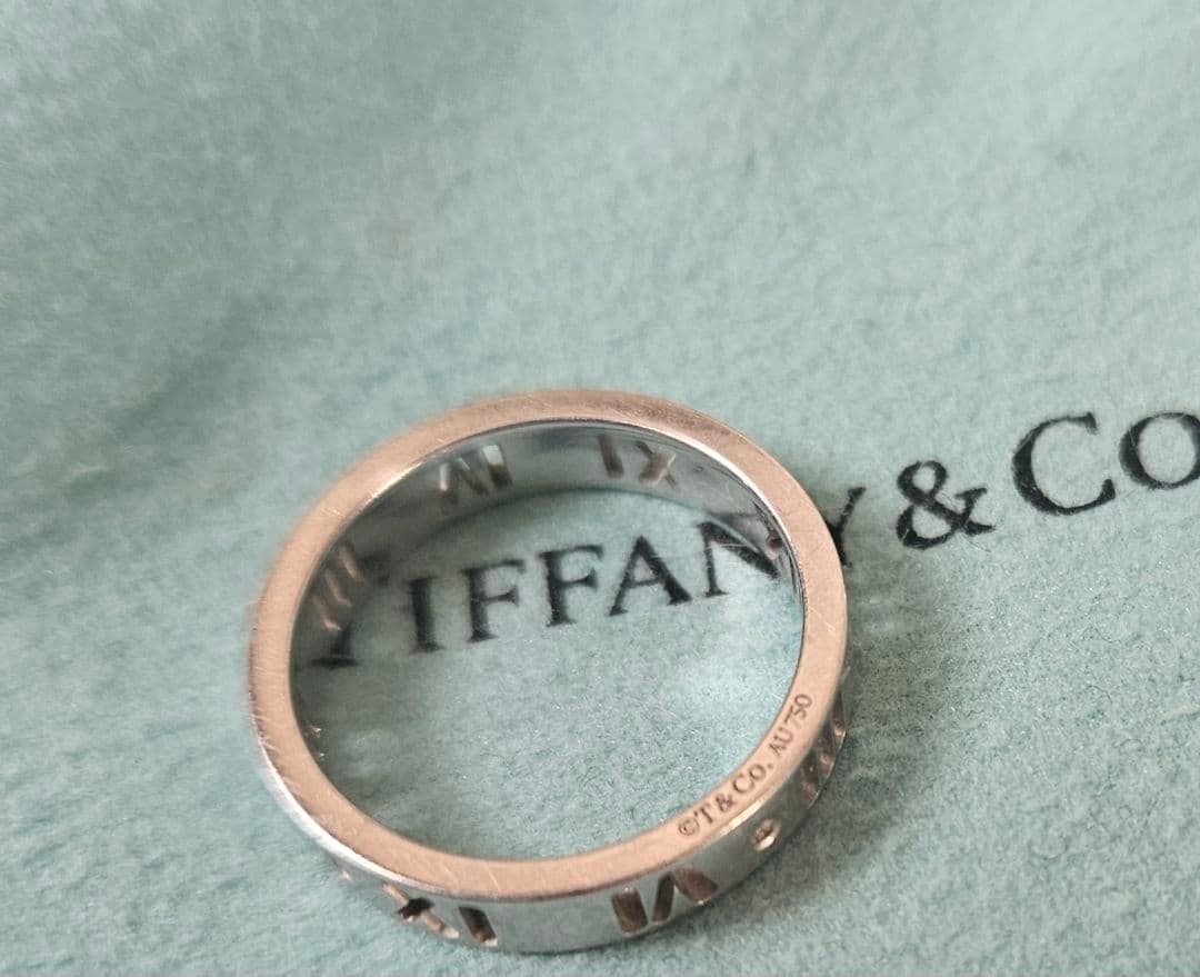 【定価14万】ティファニー ホワイトゴールド アトラスリング 7号
