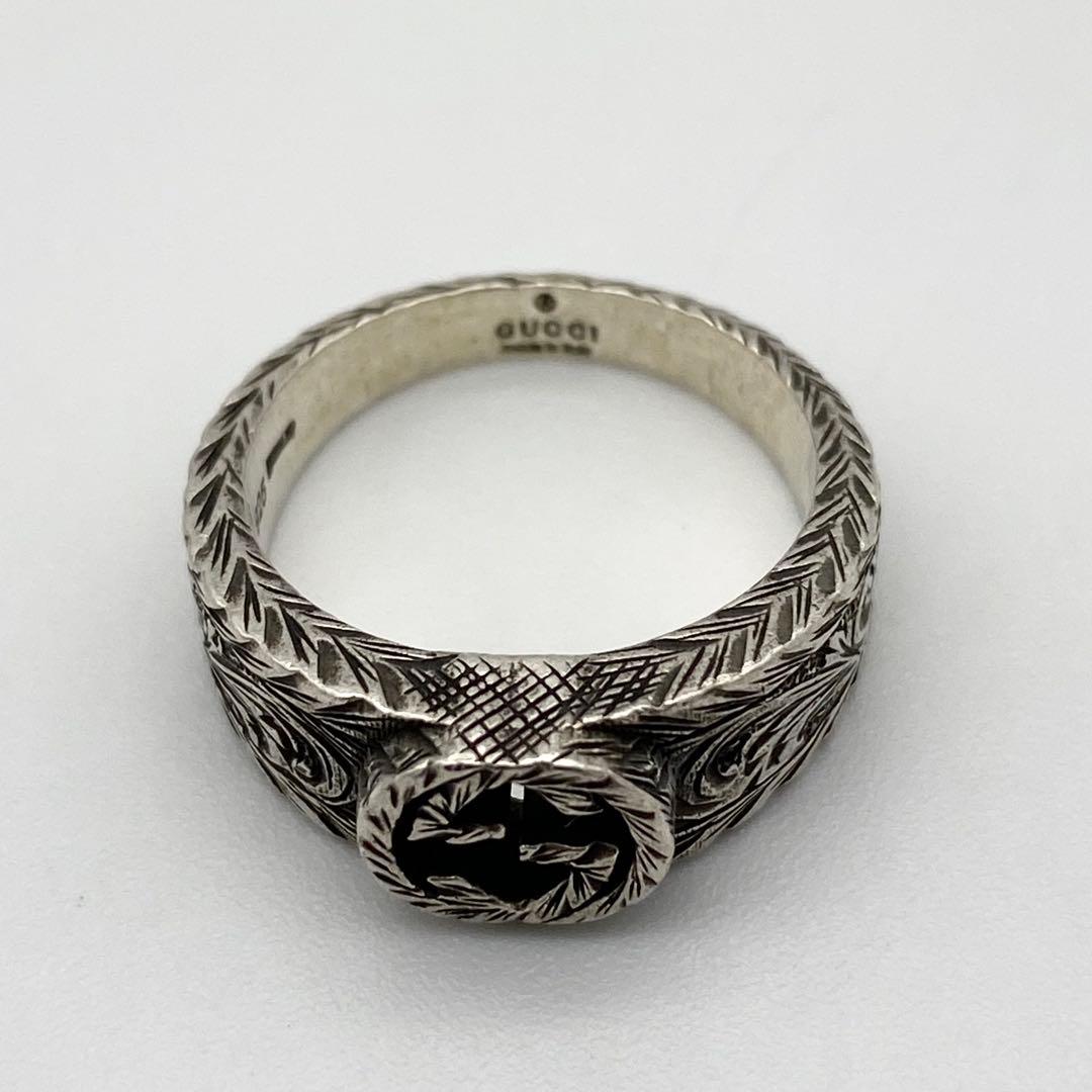 GUCCI リング　指輪　インターロッキング　シルバーリング　アラベスク　13号