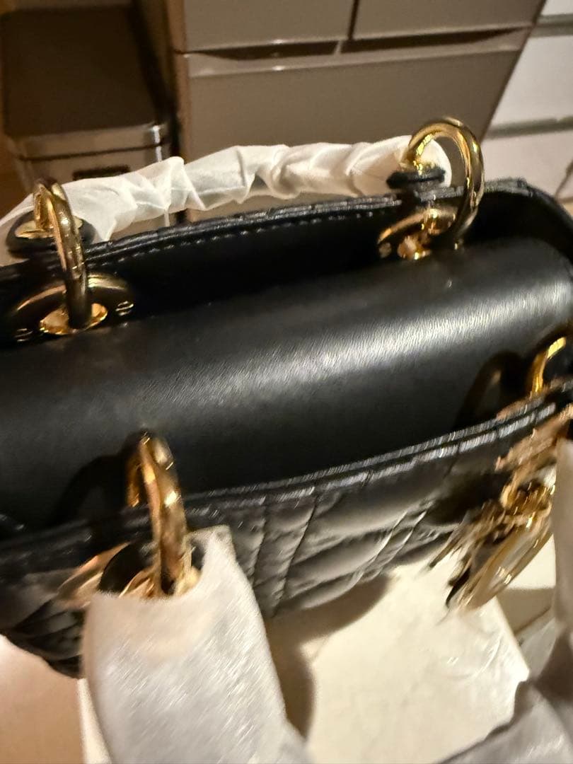 ブラック キルティング ハンドバッグ