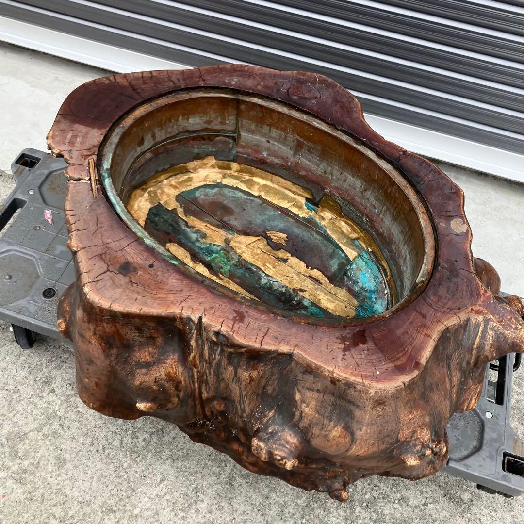 昭和レトロ 古家具 天然木製 長火鉢 大型火鉢 囲炉裏 古民家 古道具