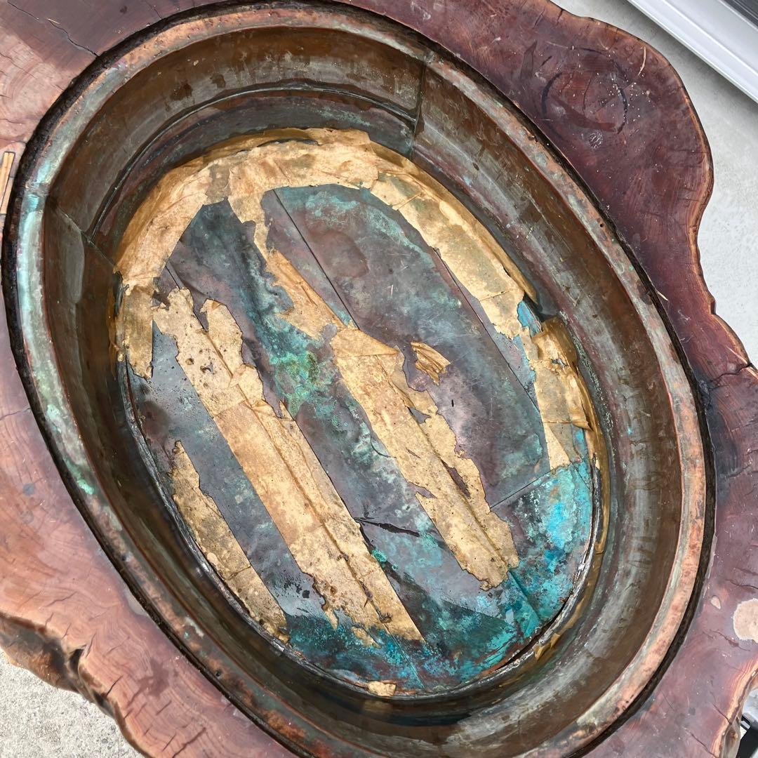 昭和レトロ 古家具 天然木製 長火鉢 大型火鉢 囲炉裏 古民家 古道具